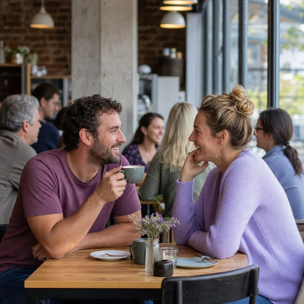 People having coffee at Riverside Market in central Christchurch