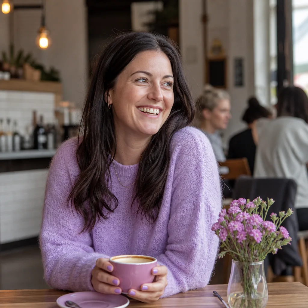Two women meeting at a public cafe in central Christchurch