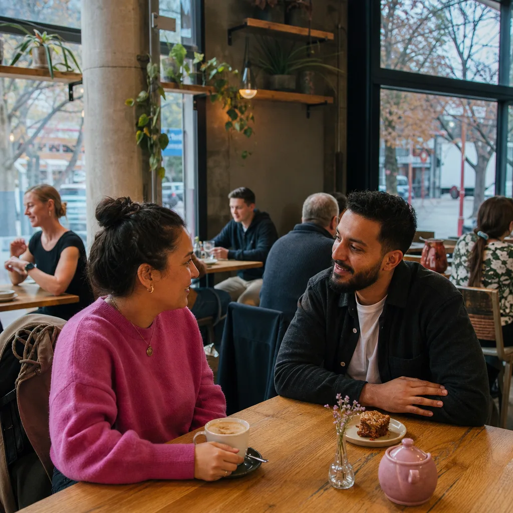 Christchurch resident reviewing a dating profile privately at home